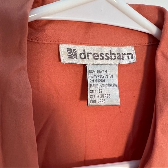 Dress Barn Button Down Blouse Peach Orange - Picture 9 of 9